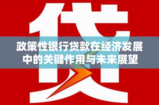 虾峙政策性银行贷款在经济发展中的关键作用与未来展望