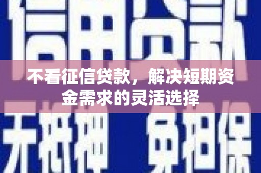 虾峙不看征信贷款，解决短期资金需求的灵活选择