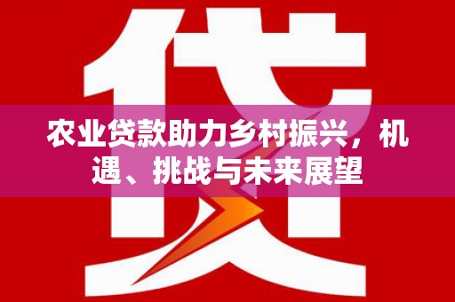 虾峙农业贷款助力乡村振兴，机遇、挑战与未来展望