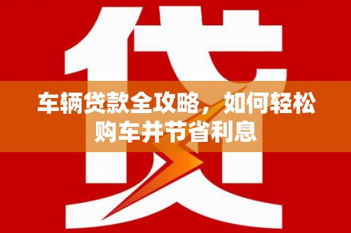 虾峙车辆贷款全攻略，如何轻松购车并节省利息