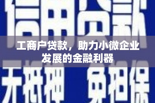 虾峙工商户贷款，助力小微企业发展的金融利器