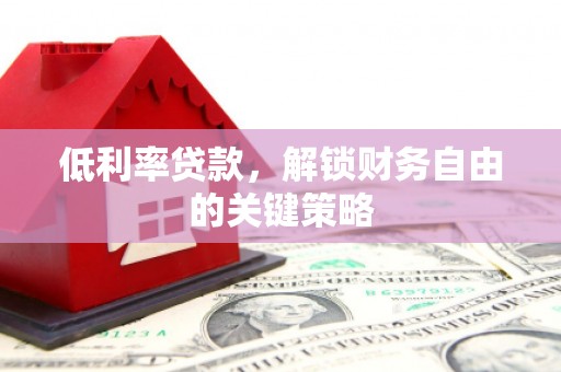 虾峙低利率贷款，解锁财务自由的关键策略