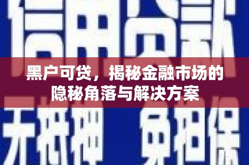 虾峙黑户可贷，揭秘金融市场的隐秘角落与解决方案