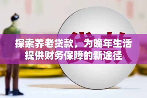 虾峙探索养老贷款，为晚年生活提供财务保障的新途径