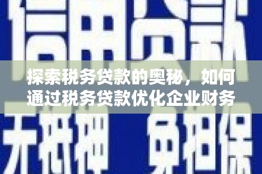 虾峙探索税务贷款的奥秘，如何通过税务贷款优化企业财务