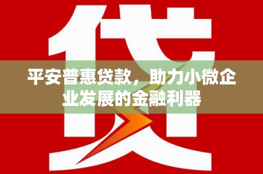 虾峙平安普惠贷款，助力小微企业发展的金融利器
