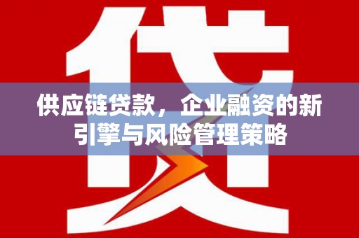 虾峙供应链贷款，企业融资的新引擎与风险管理策略