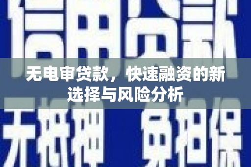 虾峙无电审贷款，快速融资的新选择与风险分析