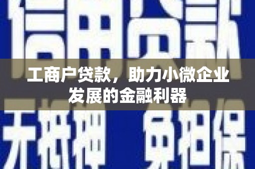 虾峙工商户贷款，助力小微企业发展的金融利器