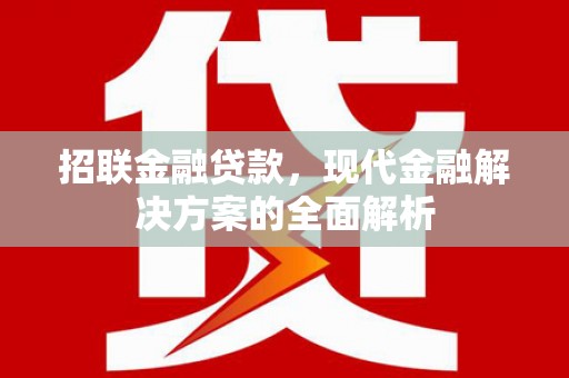 虾峙招联金融贷款，现代金融解决方案的全面解析